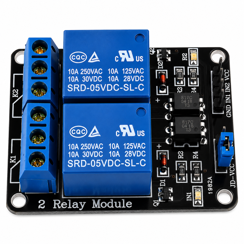 5V Dual Channel Relay Module with Optocoupler